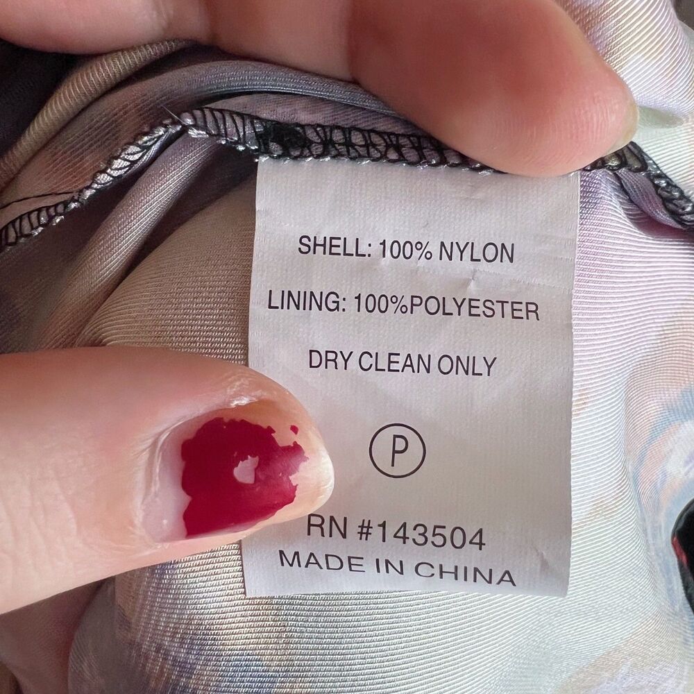 Marie Oliver Milan Tiered Abstract-Print Dress Babydoll Sheer Chiffon Size XS - Picture 6 of 6